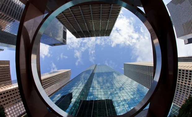 Building and clouds