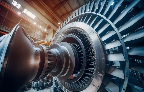 Industrial turbine assembly interior
