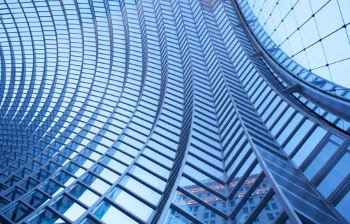 Glass building