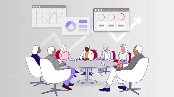 Illustration of a business meeting